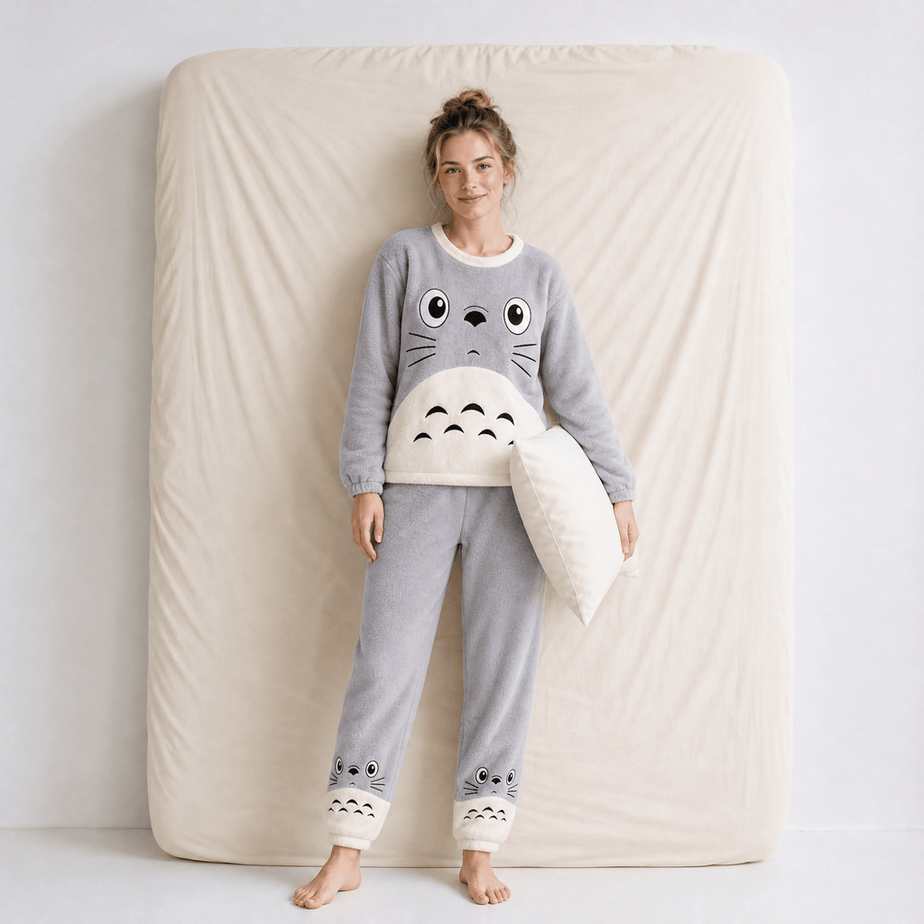 Pyjama Femme Velours Manches Longues