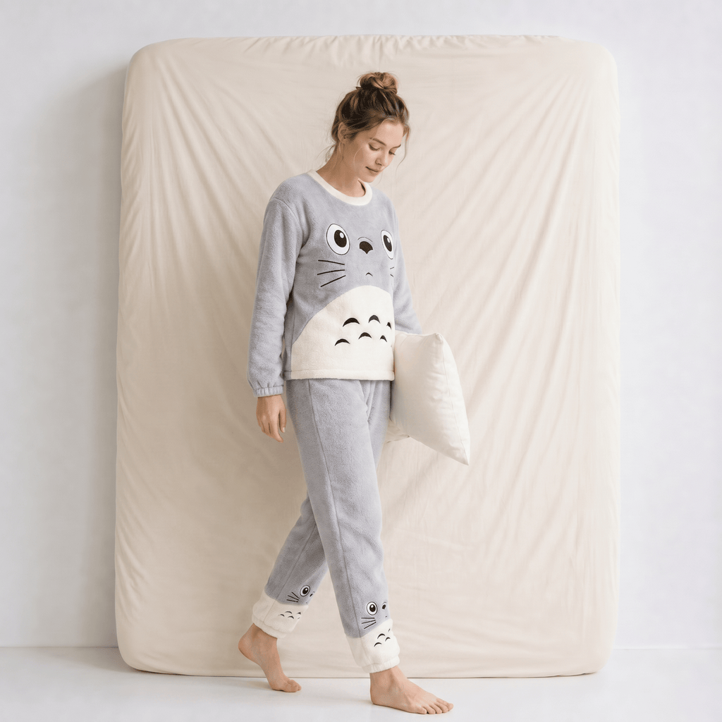Pyjama Femme Velours Manches Longues