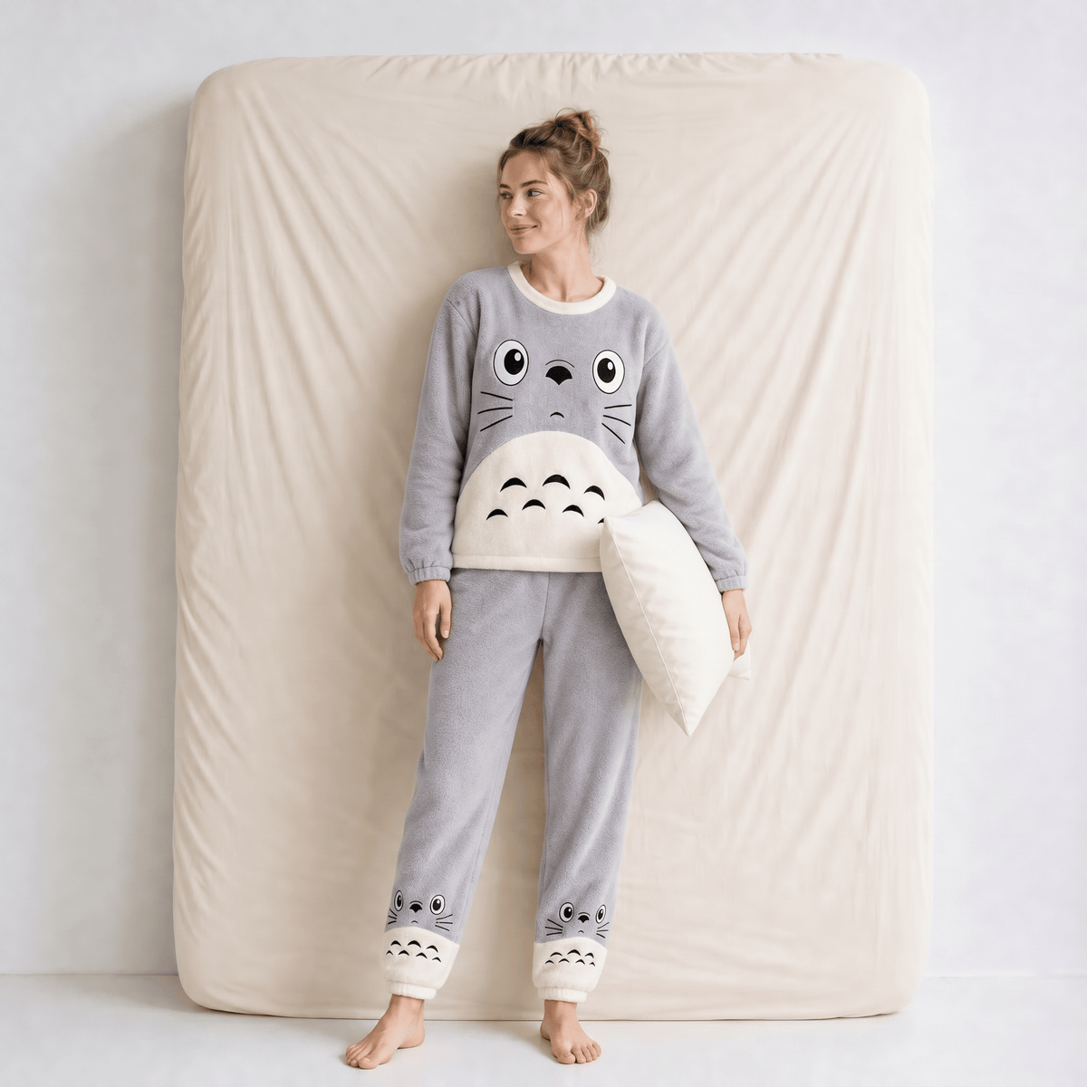 Pyjama Femme Velours Manches Longues