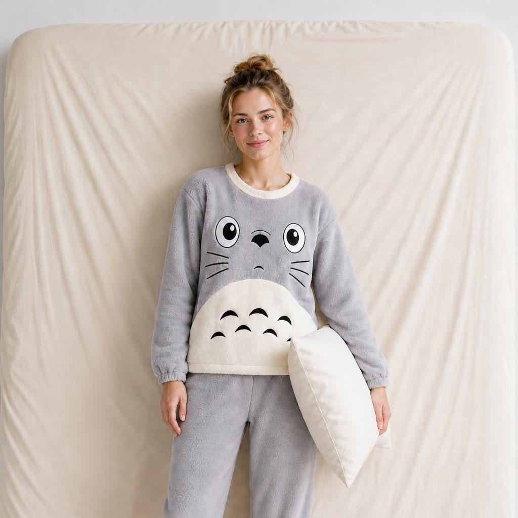 Pyjama Femme Velours Manches Longues
