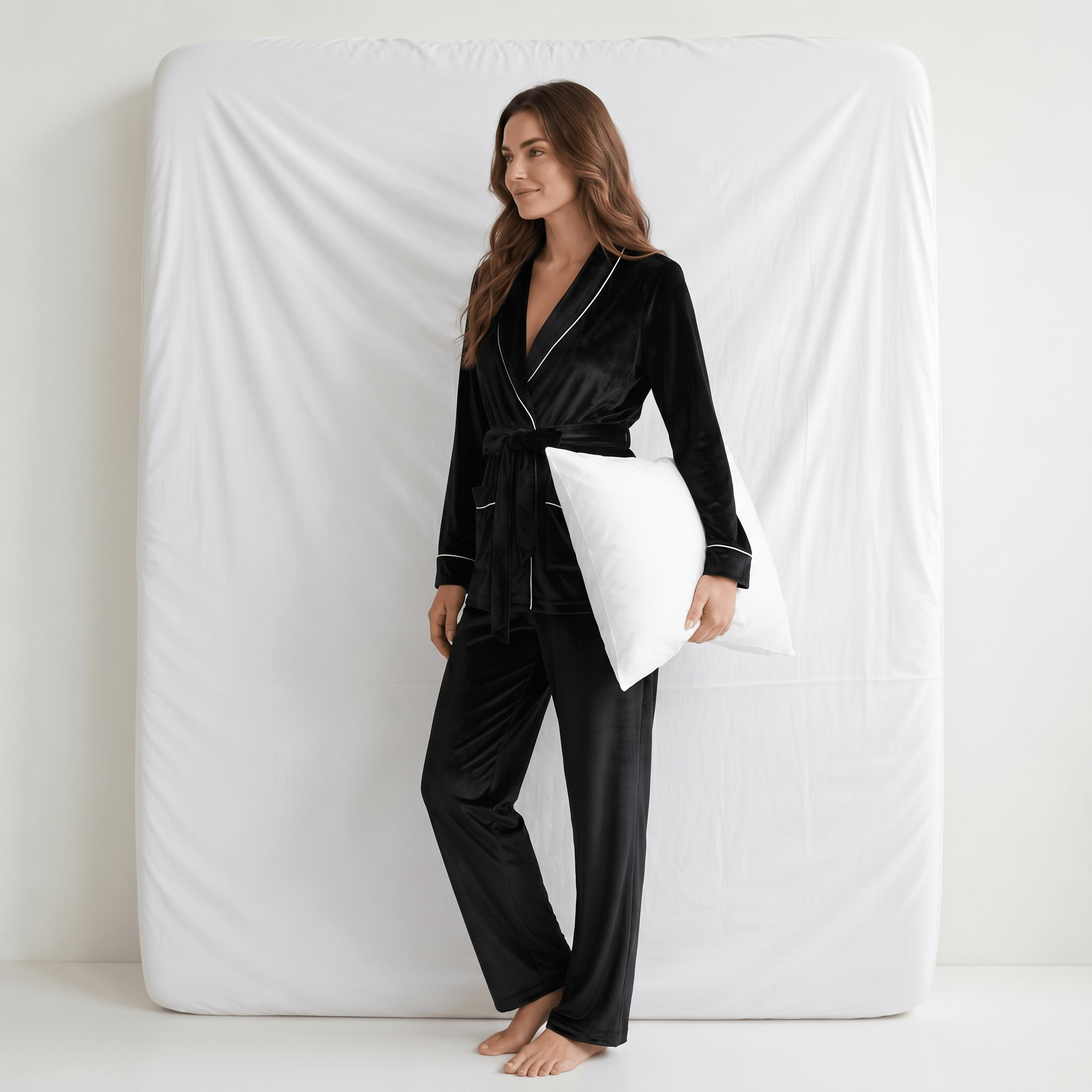 Pyjama Femme Velours Noir