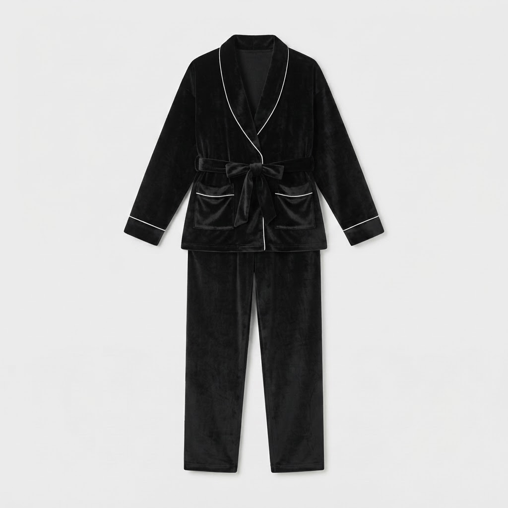 Pyjama Femme Velours Noir