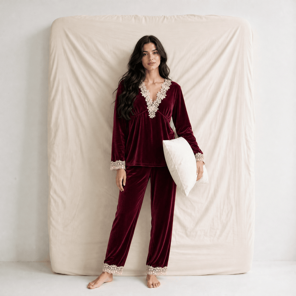 Pyjama Femme Velours Rouge