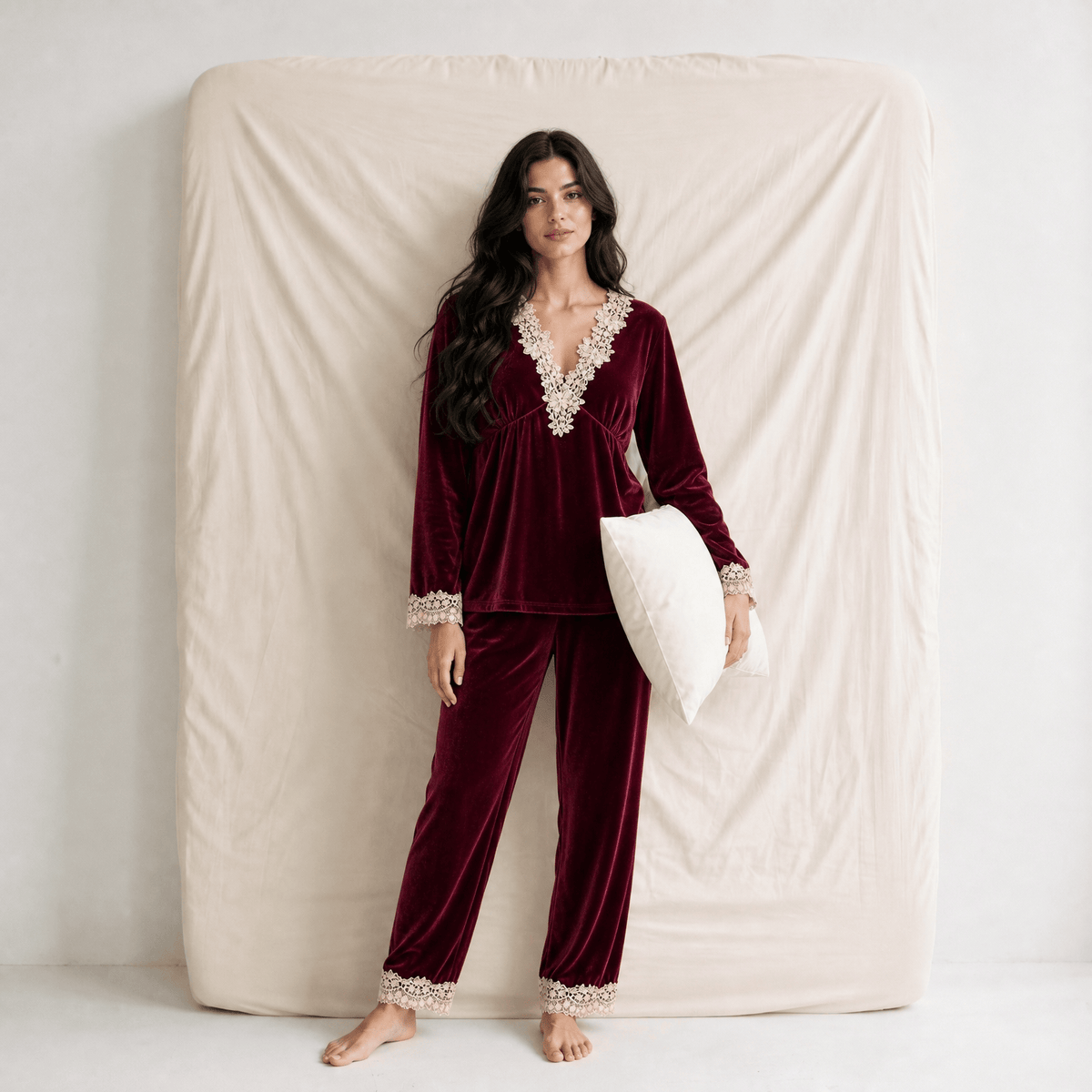 Pyjama Femme Velours Rouge