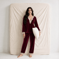 Pyjama Femme Velours Rouge