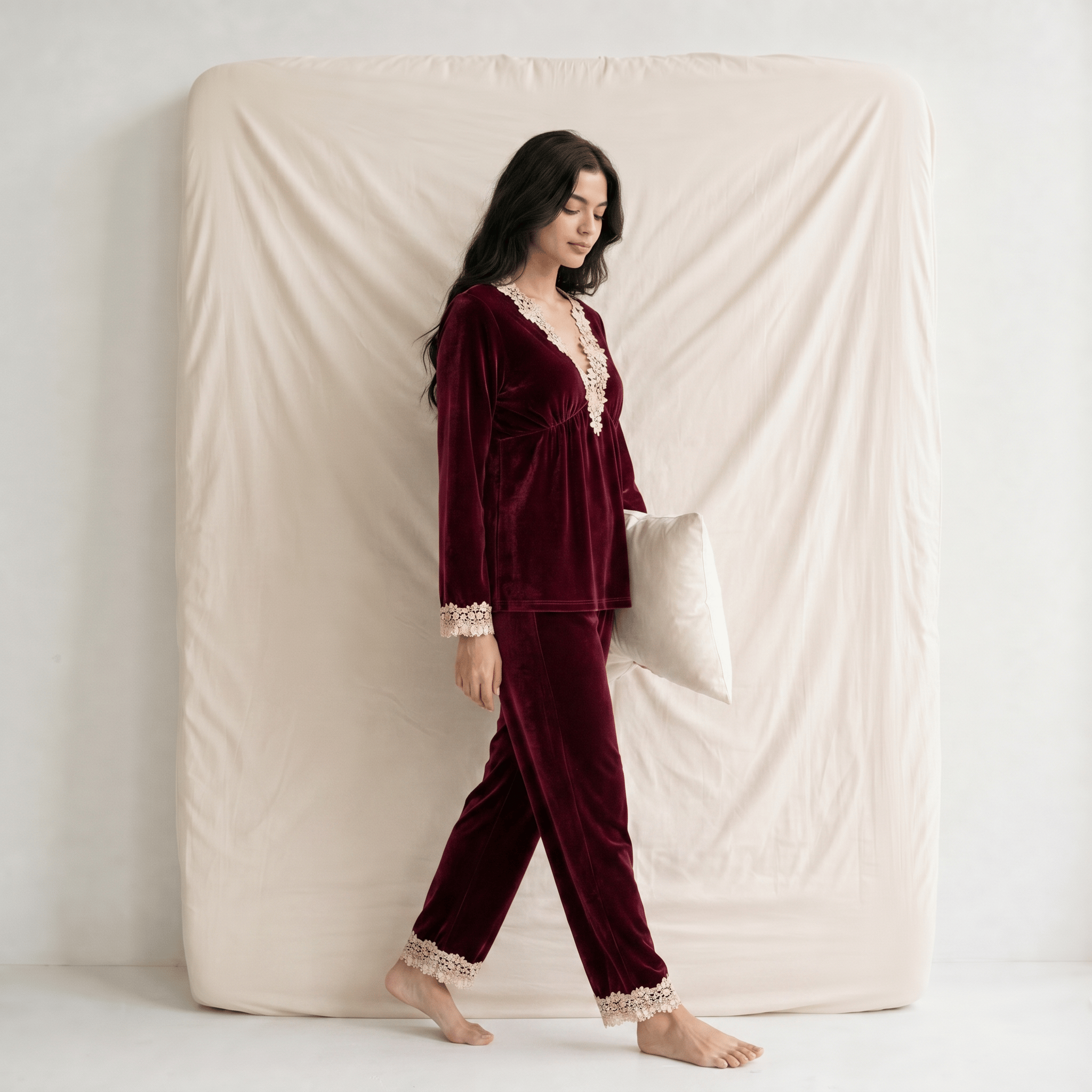 Pyjama Femme Velours Rouge