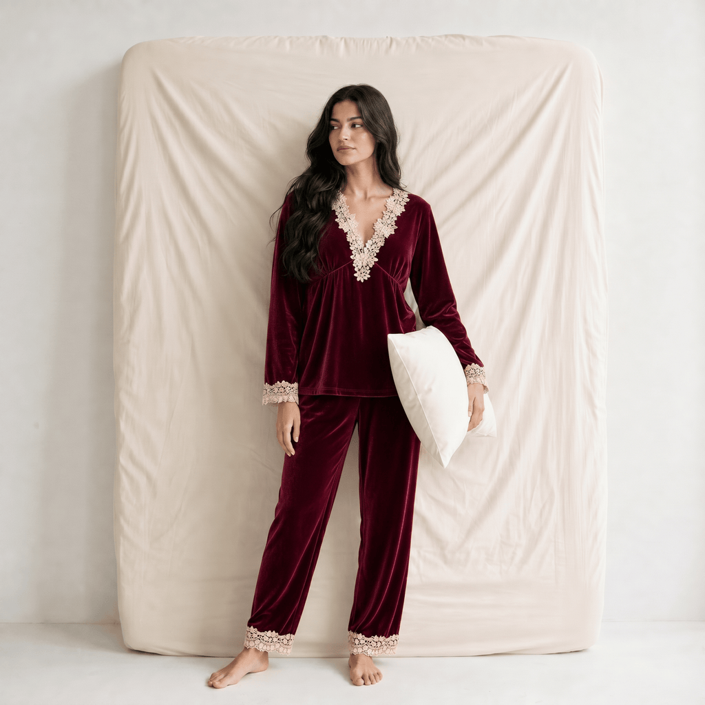 Pyjama Femme Velours Rouge