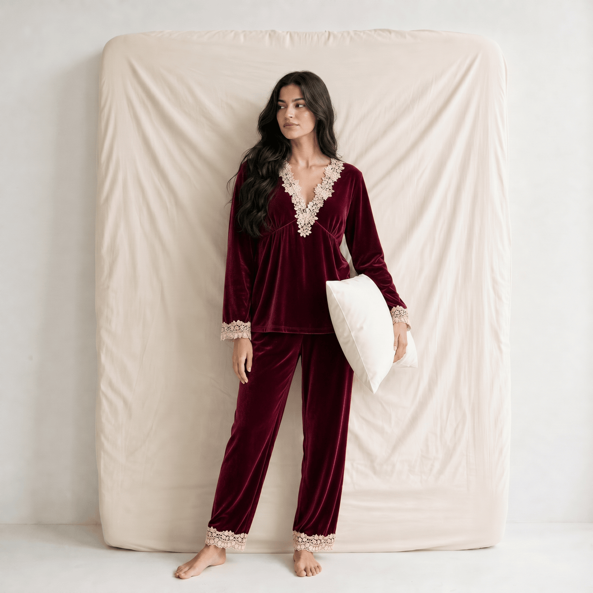 Pyjama Femme Velours Rouge