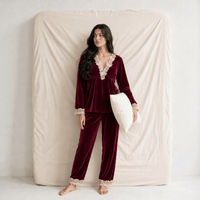 Pyjama Femme Velours Rouge
