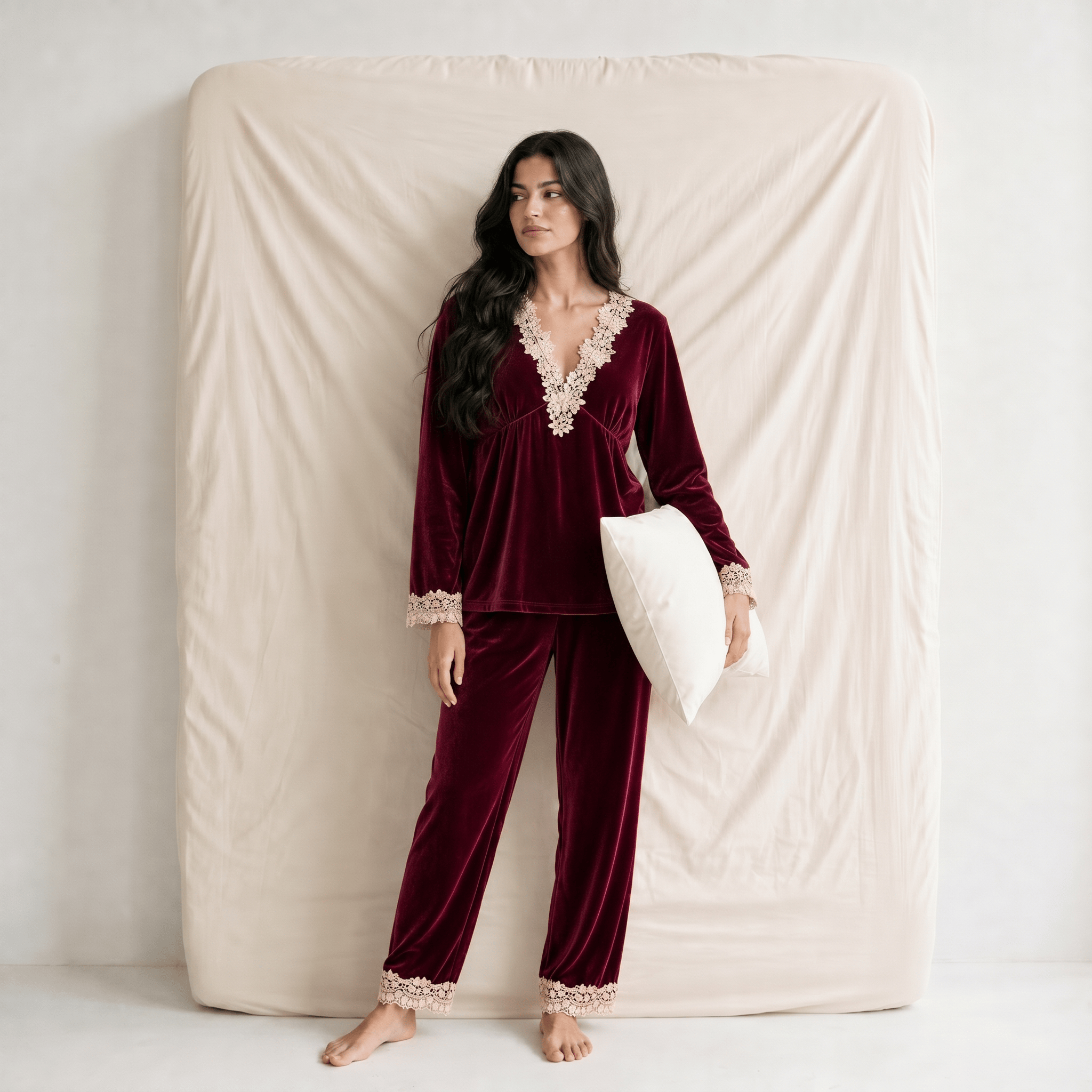 Pyjama Femme Velours Rouge