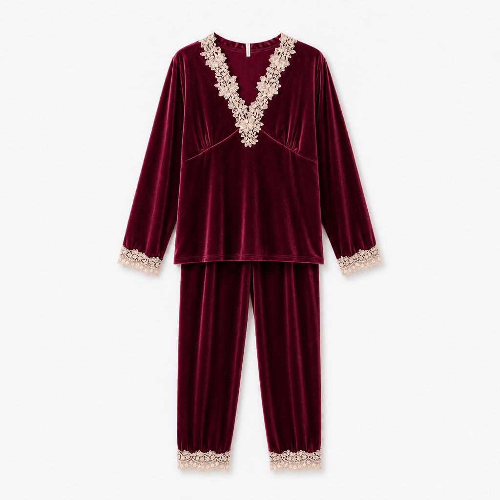 Pyjama Femme Velours Rouge