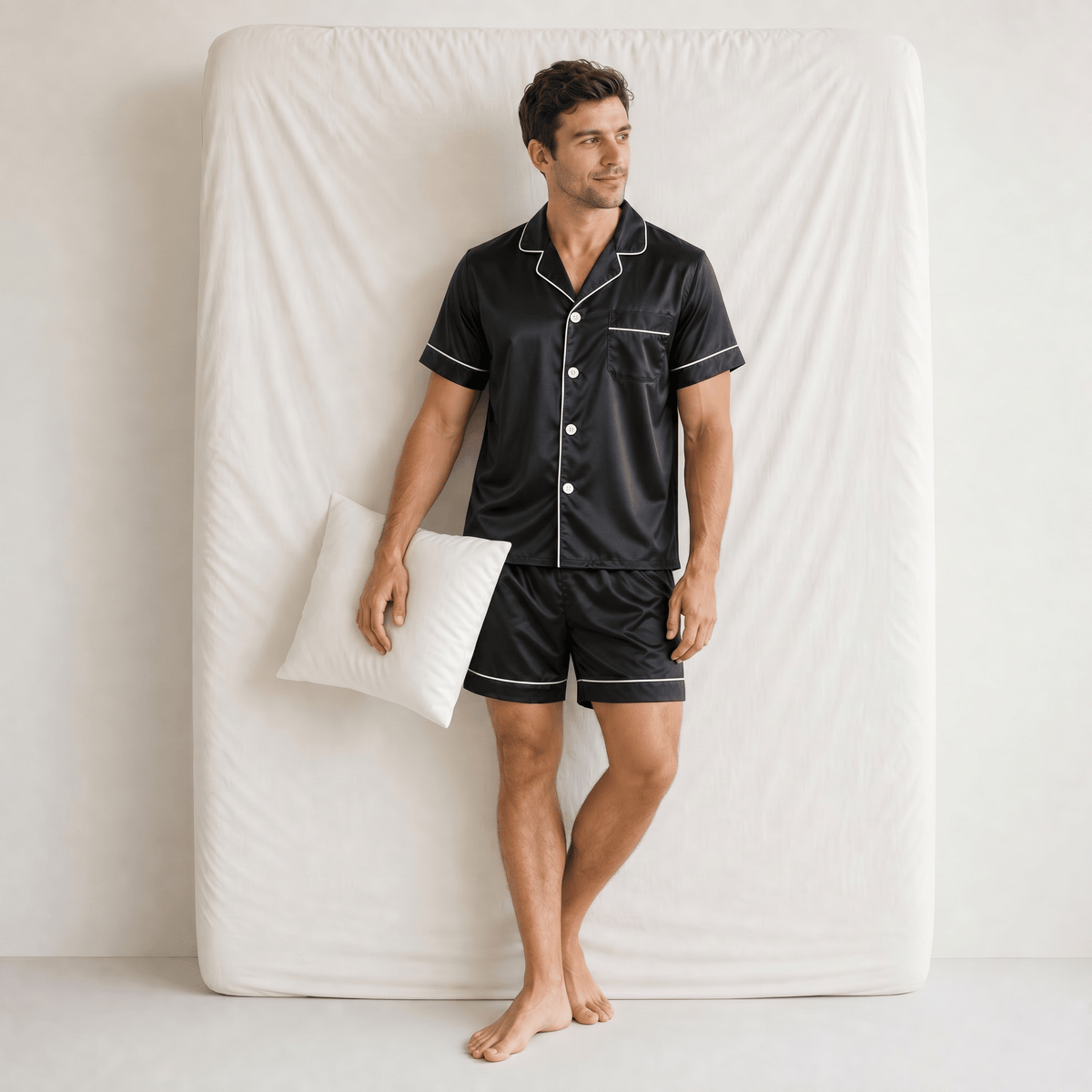 Pyjama Homme Satin Noir