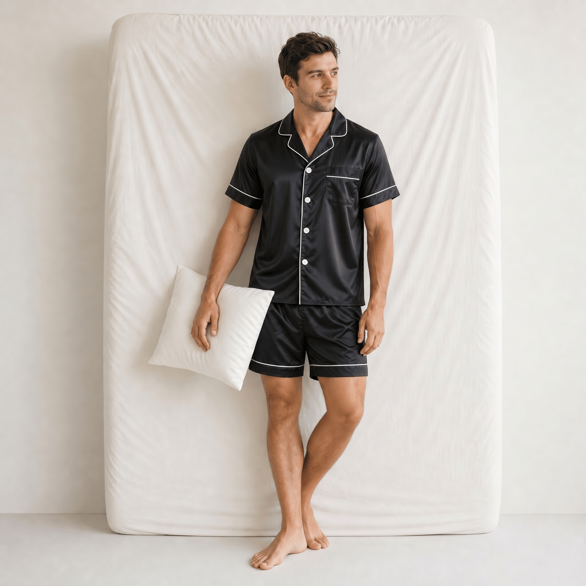 Pyjama Homme Satin Noir