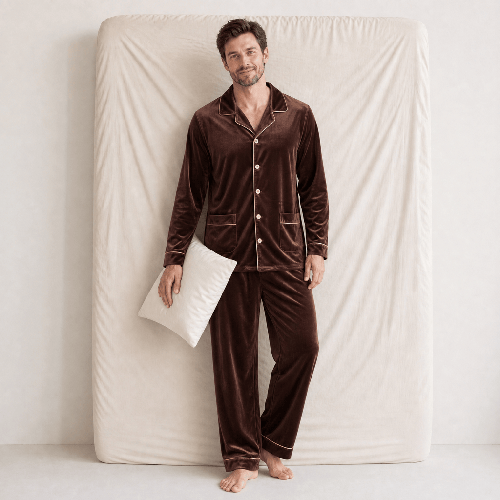 Pyjama Homme Velours Chaud Hiver