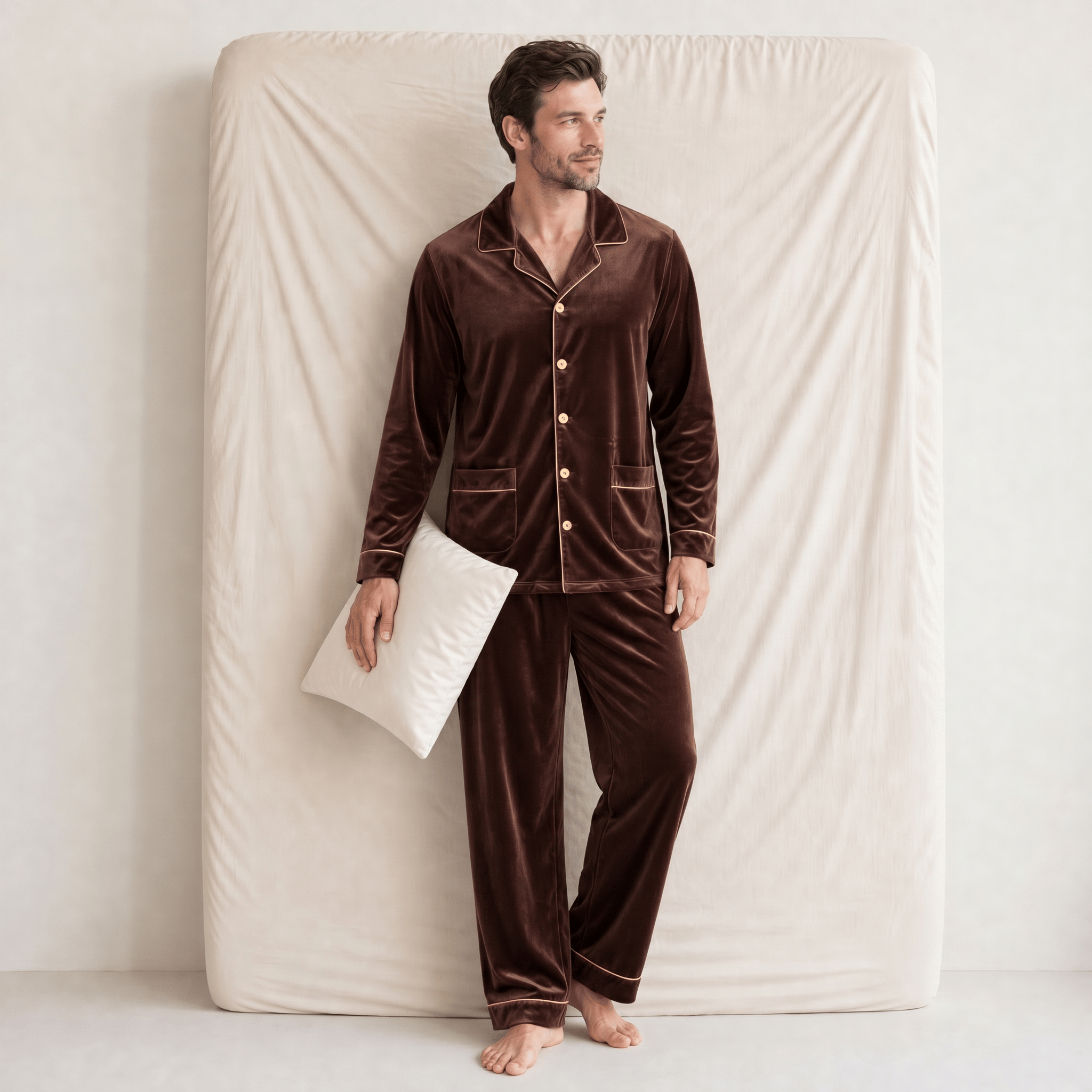 Pyjama Homme Velours Chaud Hiver