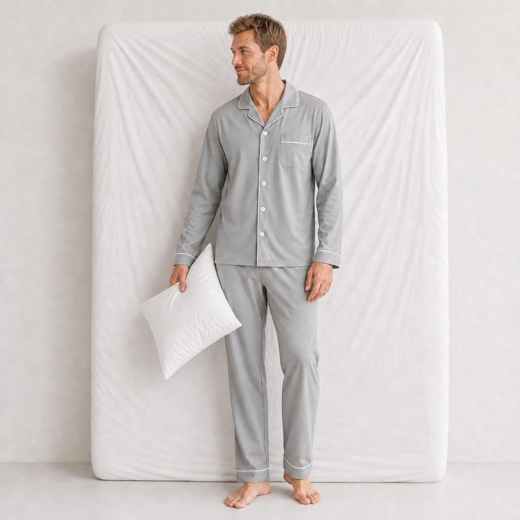 Pyjama Homme Velours Manches Longues