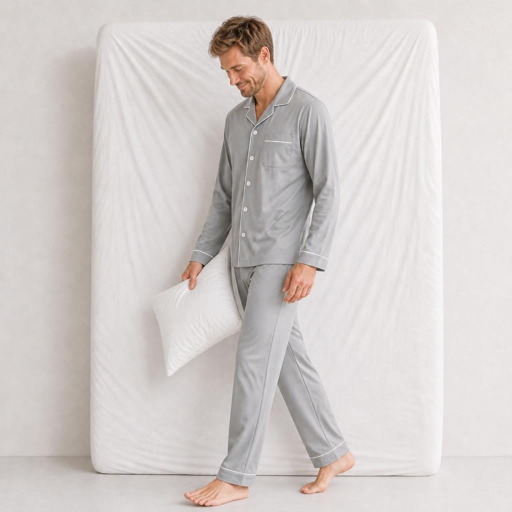 Pyjama Homme Velours Manches Longues