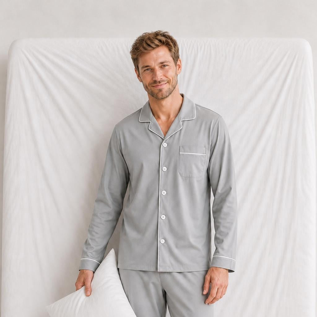 Pyjama Homme Velours Manches Longues