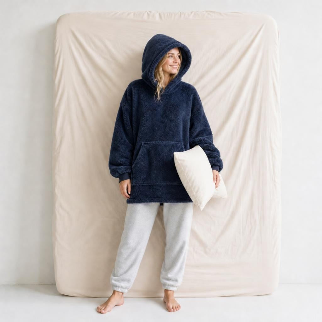 Pyjama Polaire à Capuche Bleu