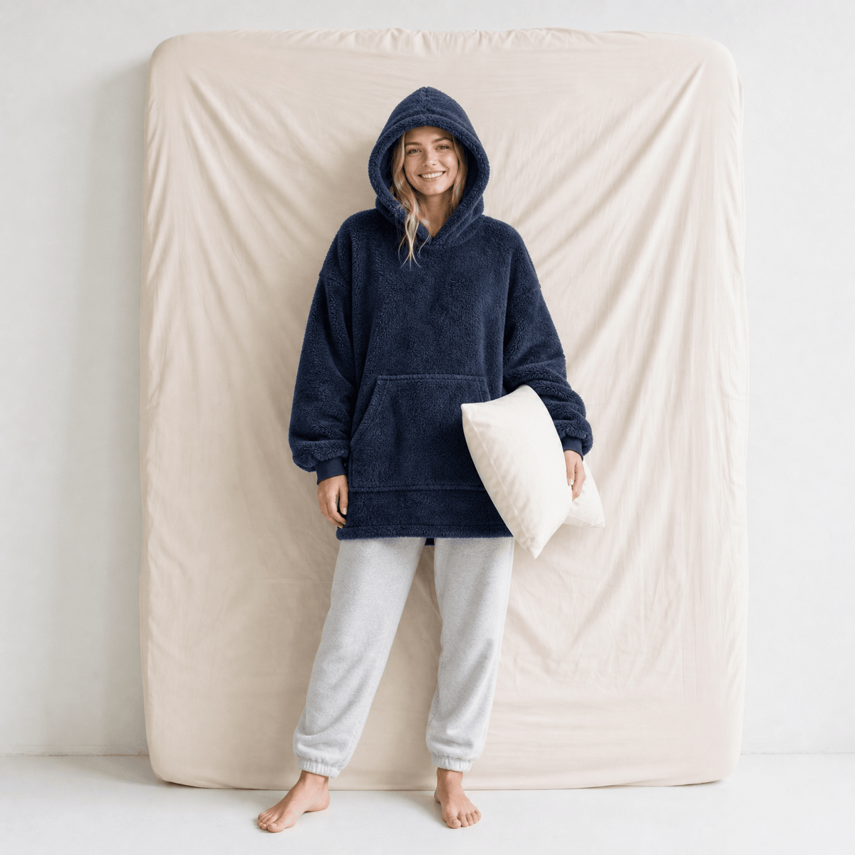 Pyjama Polaire à Capuche Bleu