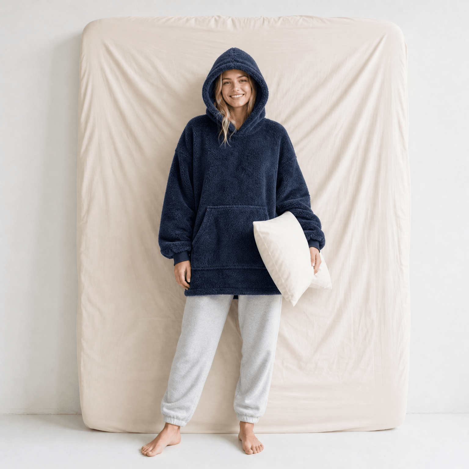 Pyjama Polaire à Capuche Bleu