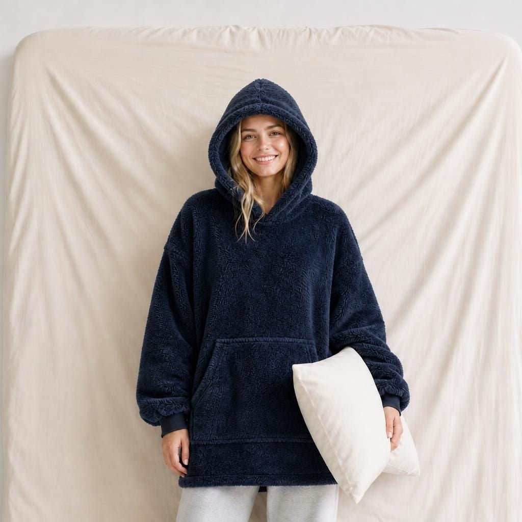 Pyjama Polaire à Capuche Bleu