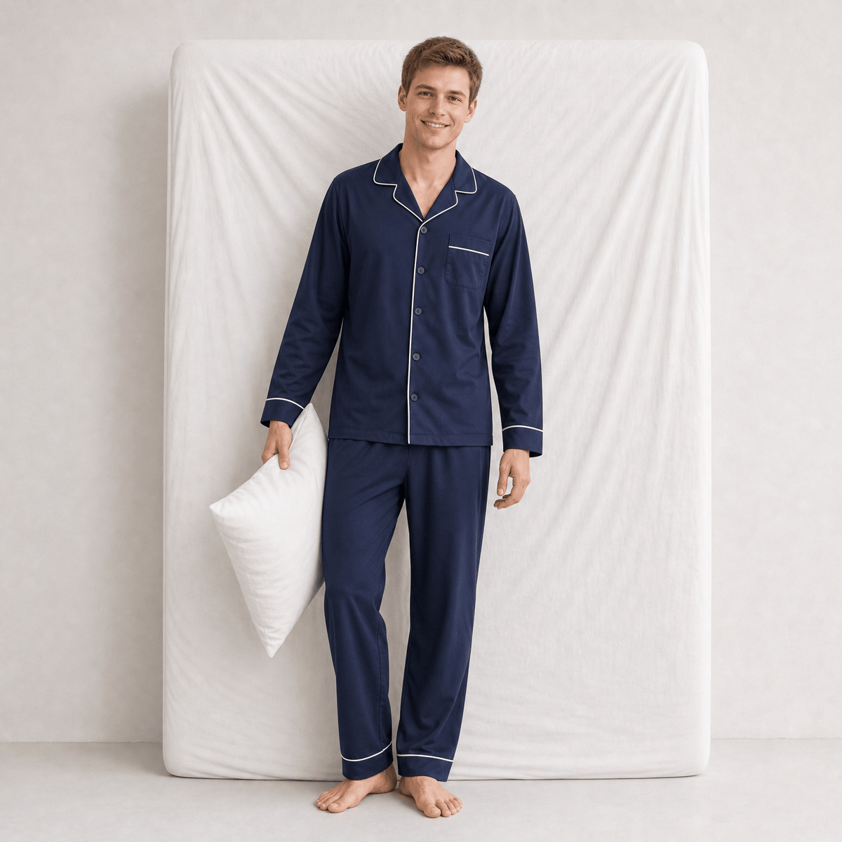 Pyjama Velours Bleu Marine Homme