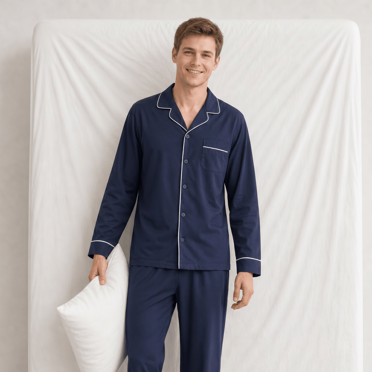 Pyjama Velours Bleu Marine Homme