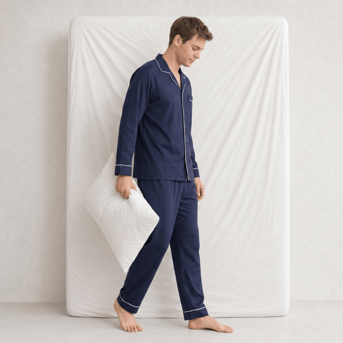 Pyjama Velours Bleu Marine Homme