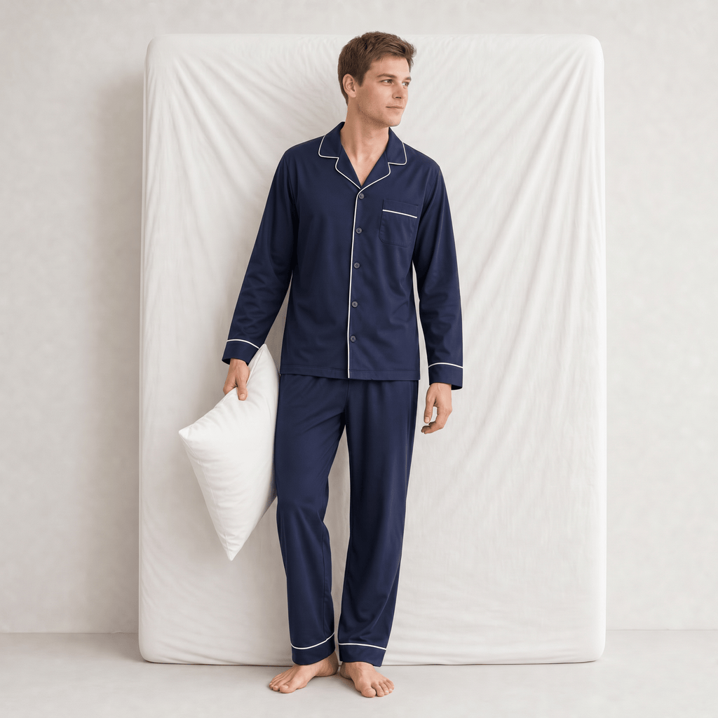 Pyjama Velours Bleu Marine Homme