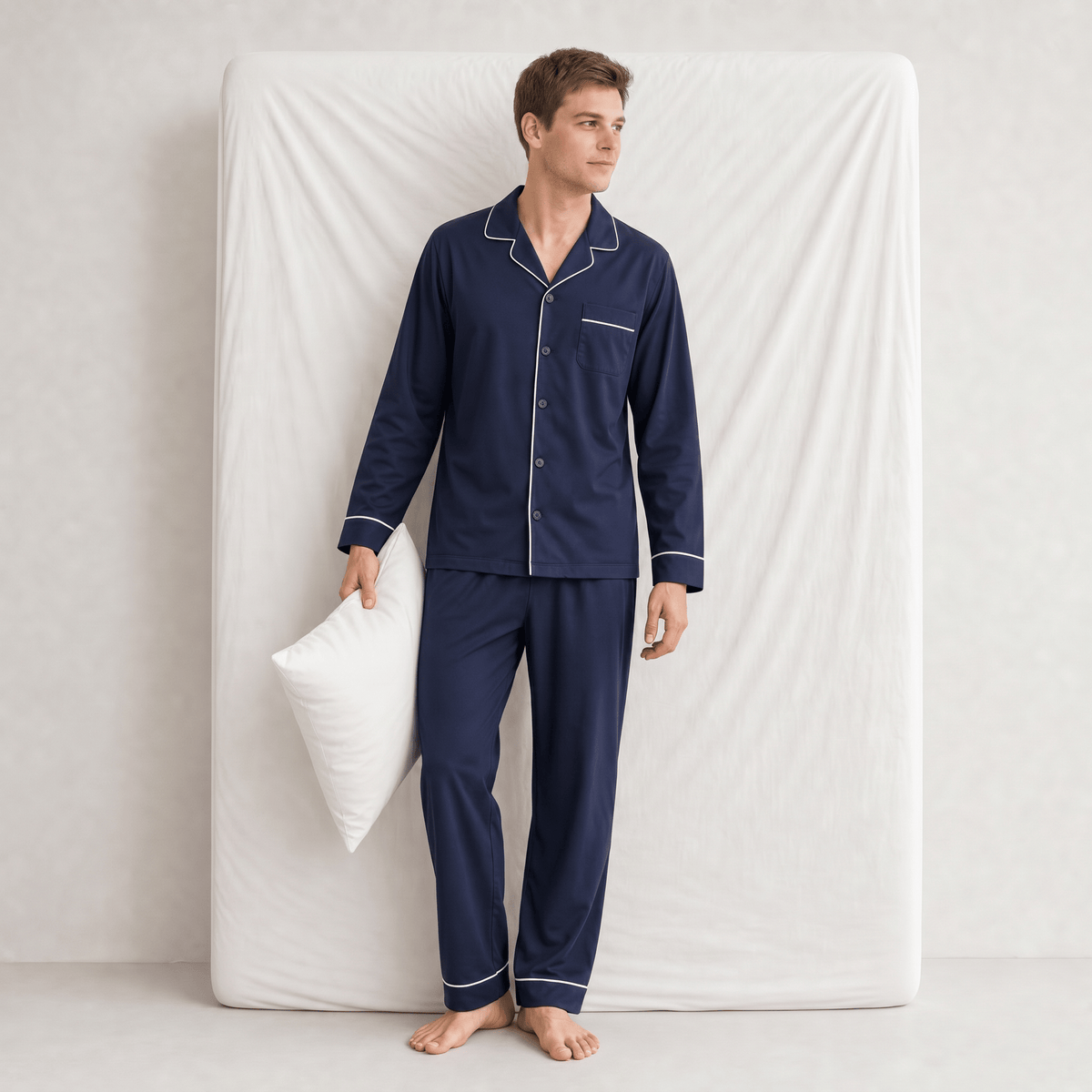 Pyjama Velours Bleu Marine Homme