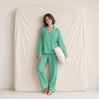 Pyjama Vert à Rayures pour Femme