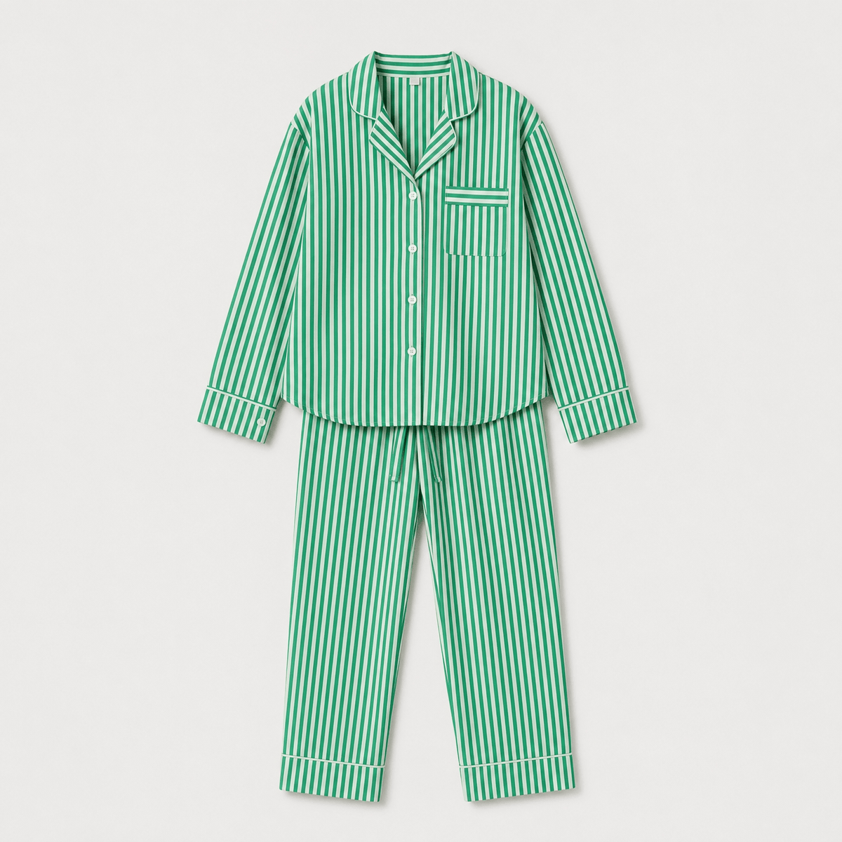 Pyjama Vert à Rayures pour Femme