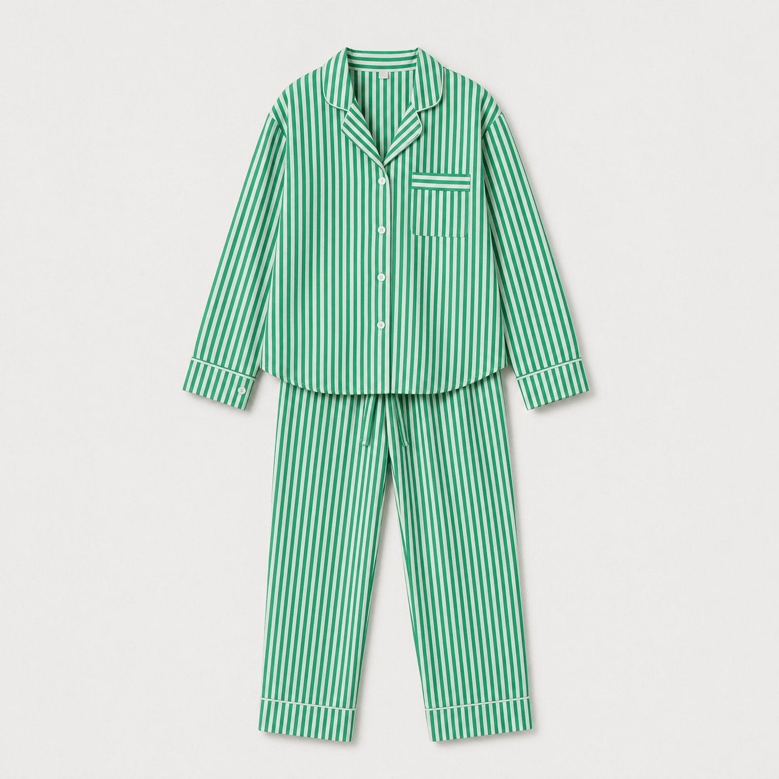 Pyjama Vert à Rayures pour Femme