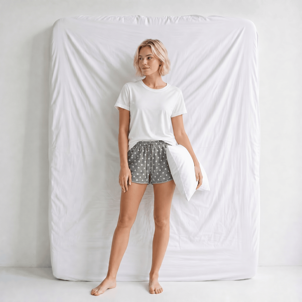 Short Pyjama Femme Gris