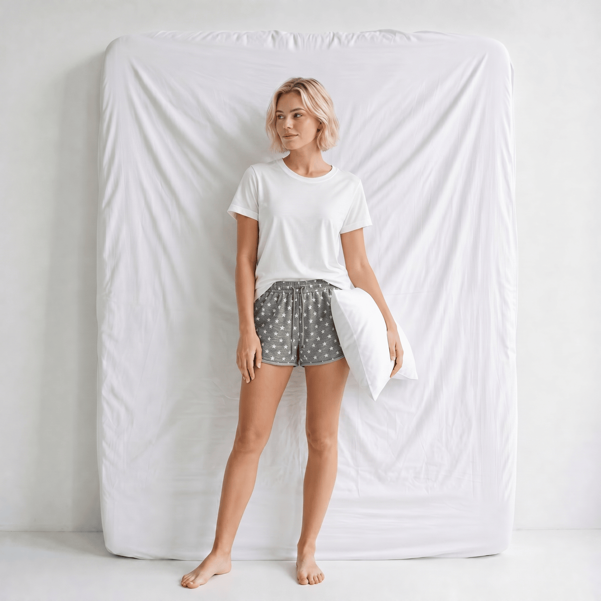 Short Pyjama Femme Gris